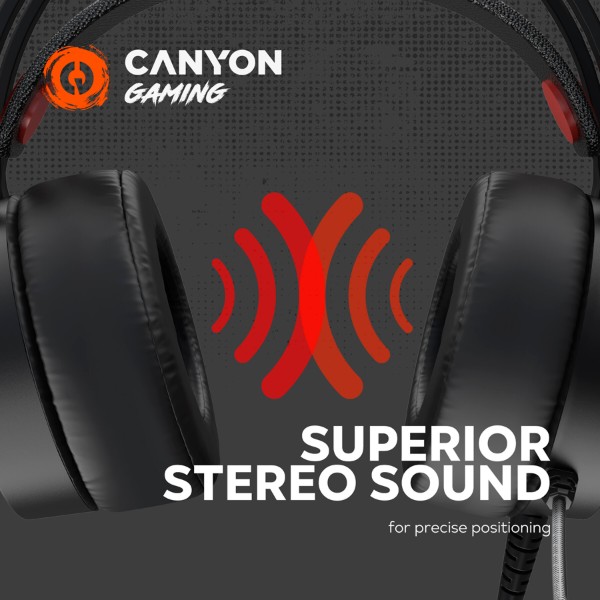 Фото - Гарнитура проводная игровая Canyon GH-8A Black Orange (CND-SGHS8A)