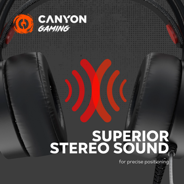 Фото - Гарнитура проводная игровая Canyon GH-8A Black Orange (CND-SGHS8A)