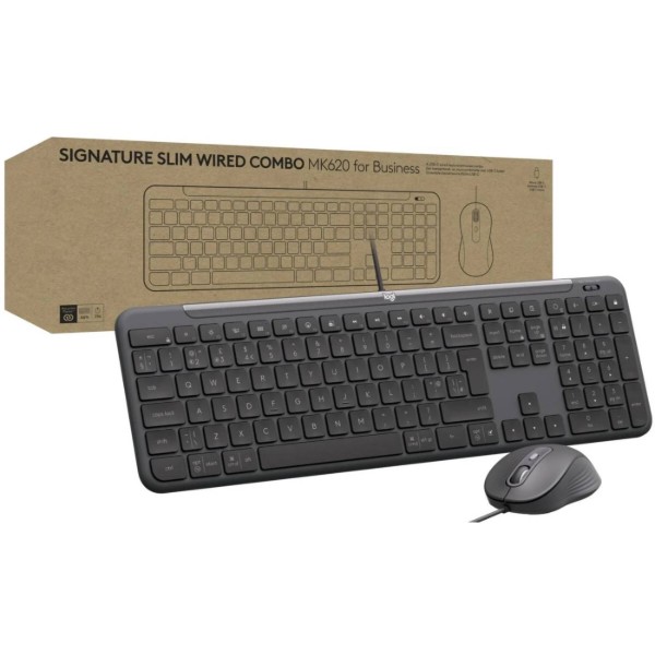 Фото - Клавіатура+миша Logitech Signature Slim MK620 for Business USB-C UA Graphite (920-013349)