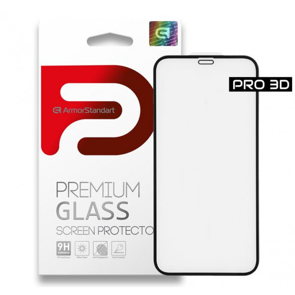Фото - Захисне скло для смартфону Armorstandart Pro for Apple iPhone 12 Pro Max Black 0.33mm 3D (ARM57356)