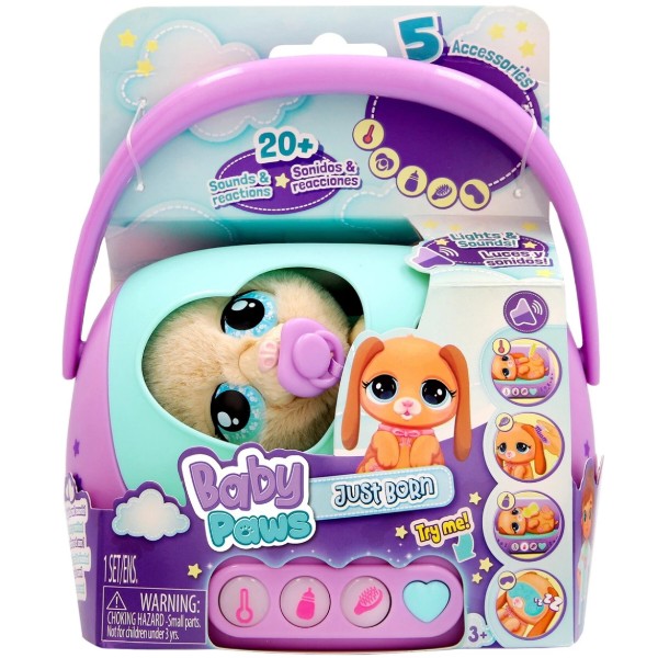 Фото - Интерактивная игрушка Baby Paws серии Just Born — ЩЕНОК (с аксеcс.) (923478IM)