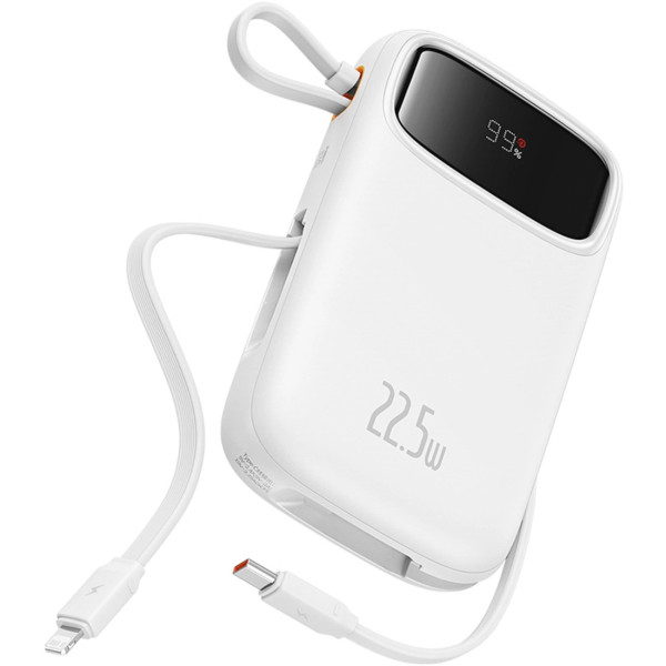 Фото - Батарея мобільна Baseus 20000mAh Qpow2 22.5W PD,QC3.0 USB-A, USB-C In/Out, with built-in USB-C/Lightning cable (P10055002223-00)