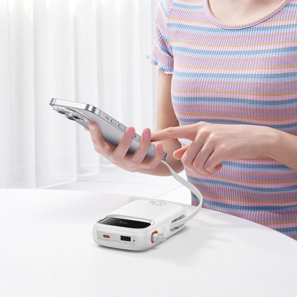 Фото - Батарея мобільна Baseus 20000mAh Qpow2 22.5W PD,QC3.0 USB-A, USB-C In/Out, with built-in USB-C/Lightning cable (P10055002223-00)