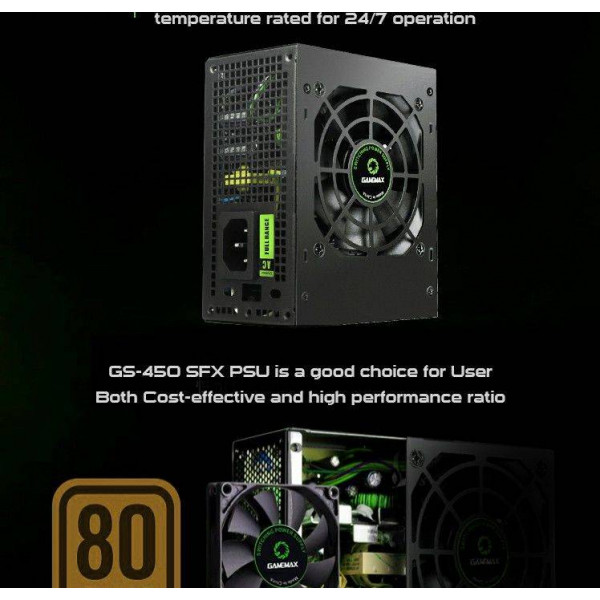 Фото - Блок живлення для ПК Gamemax GS-450 80+