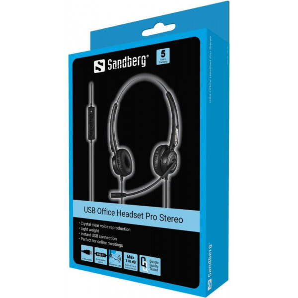 Фото - Гарнітура дротова Sandberg USB Office Headset Pro Stereo (126-13)