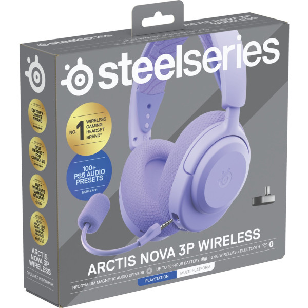 Фото - Гарнитура беспроводная игровая SteelSeries Arctis Nova 3P Wireless MultiPlatform Lavender (61692)