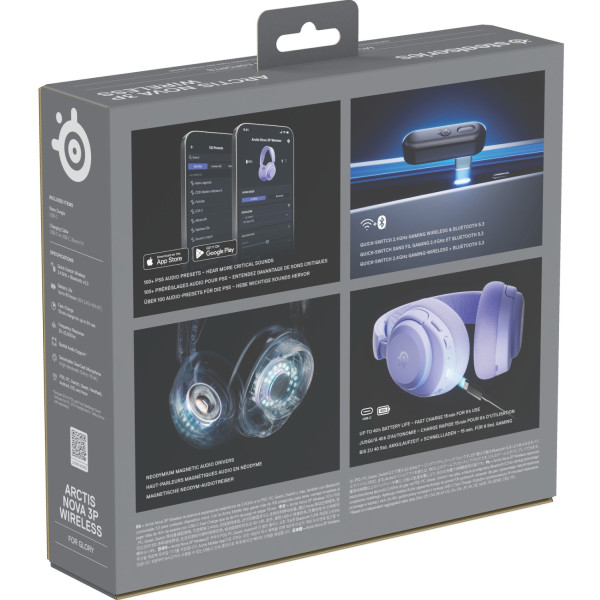 Фото - Гарнитура беспроводная игровая SteelSeries Arctis Nova 3P Wireless MultiPlatform Lavender (61692)
