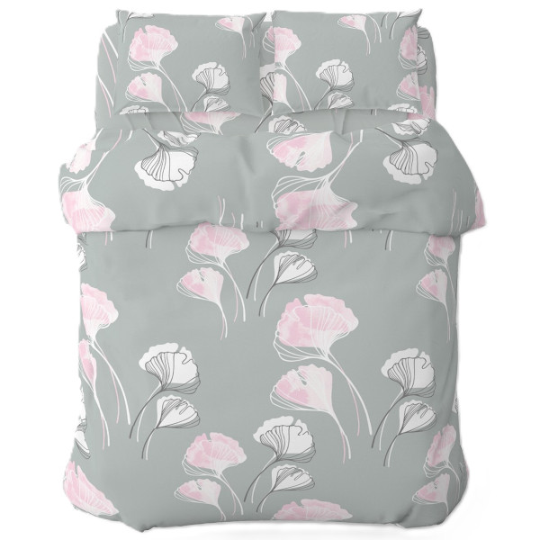 Фото - Комплект постільної білизни Home Line ГІНКО БІЛОБА бязь 143 x 215 см Щ140 нав. 50х70 Сіро-персиковий (173538)