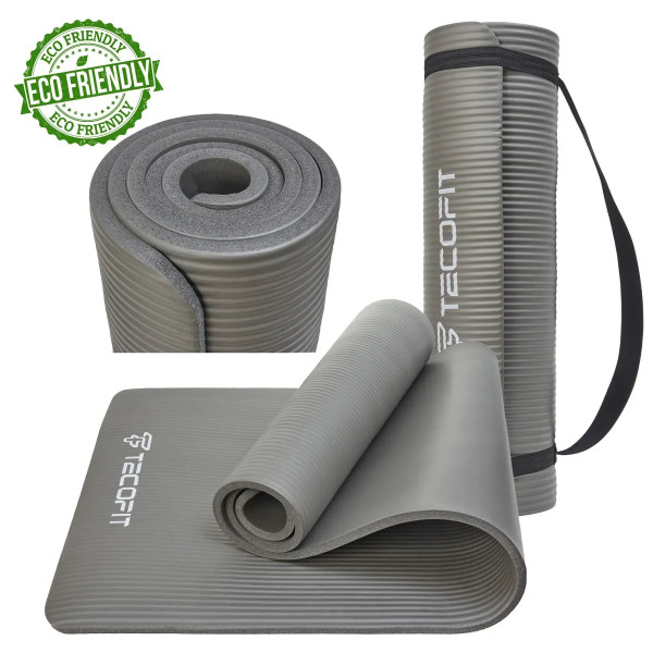Фото - Килимок для йоги та фітнесу TECOFIT 183х61х1 см NBR Grey (TOP20106462)