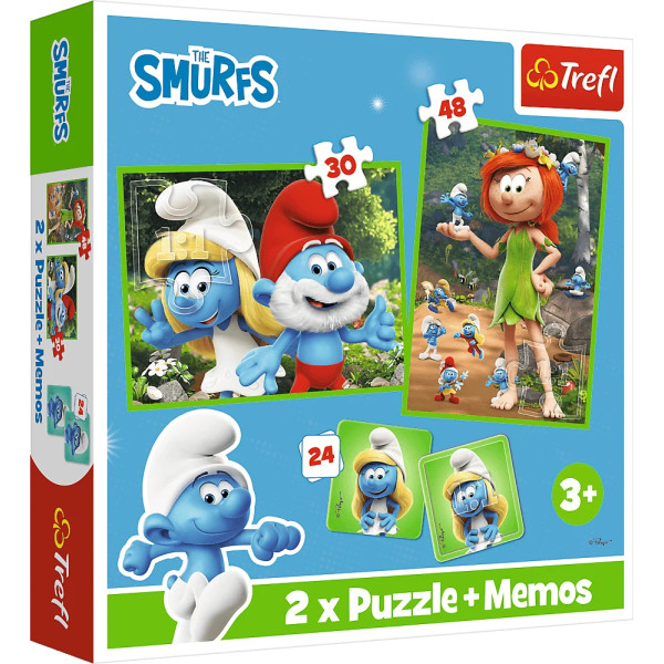 Фото - Пазлы (3-4 года) Trefl 2в1+memos The Smurfs Смурфикам весело (36568)