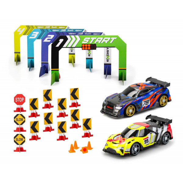 Фото - Набір машинок на радіокеруванні Exost ''BUILD 2 DRIVE'' DUO PACK RACE SET жовта та синя (20705) Фото - Набір машинок на радіокеруванні Exost ''BUILD 2 DRIVE'' DUO PACK RACE SET жовта та синя (20705)