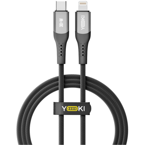 Фото - Кабель YOKI SOLID Type-C to Lightning 30W 1.2m Black (YK-SO15)
