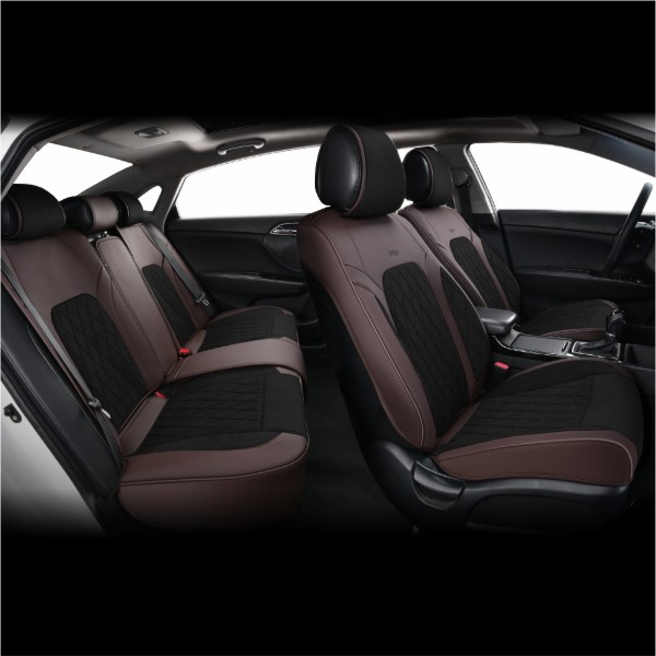 Фото - Комплект накидок на сидіння автомобіля Beltex 3D Malibu black-brown (BX89700)