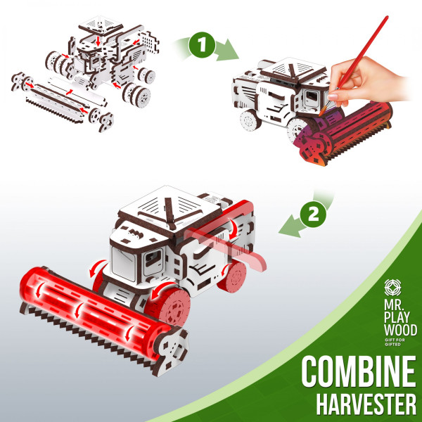 Фото - 3D пазли Mr.Playwood Зернозбиральний Комбайн (10808)