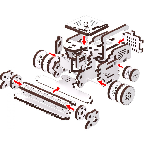 Фото - 3D пазли Mr.Playwood Зернозбиральний Комбайн (10808)