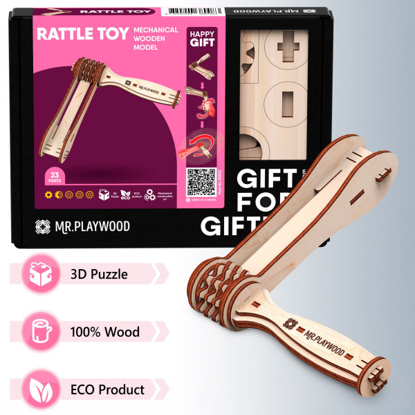 Фото - 3D пазлы Mr.Playwood Трещотка механическая 23 дет. (10502)