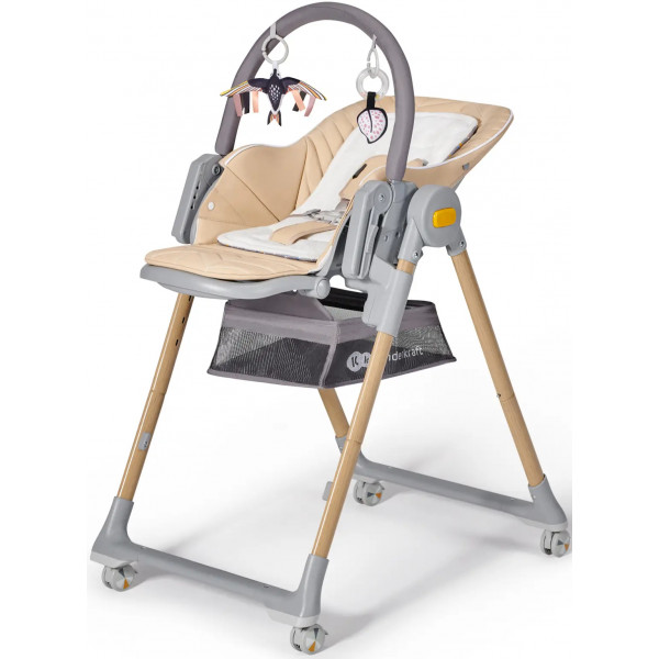 Фото - Уцінка - Стільчик для годування класичний Kinderkraft Lastree Beige Wood (KHLAST00BEGW000)