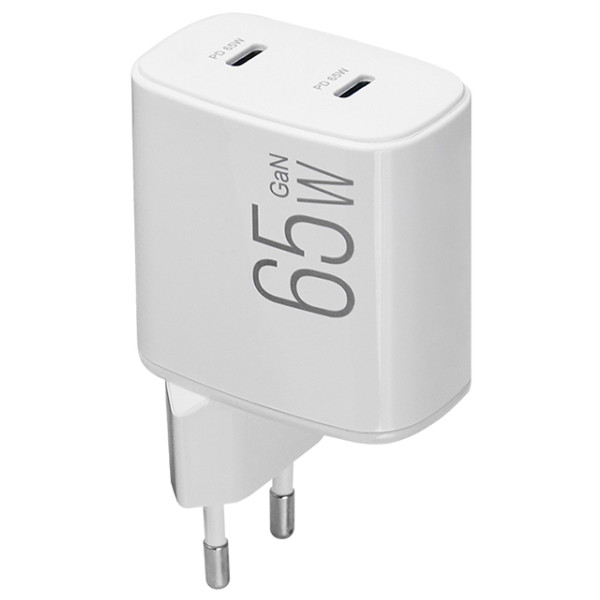 Фото - Мережевий зарядний пристрій Brevia ePowerGaN PD65W 2xUSB-C (44065GDCW)