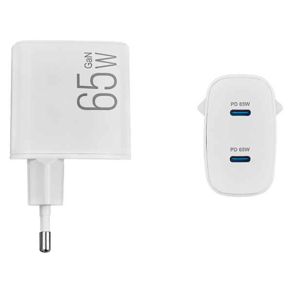 Фото - Мережевий зарядний пристрій Brevia ePowerGaN PD65W 2xUSB-C (44065GDCW)
