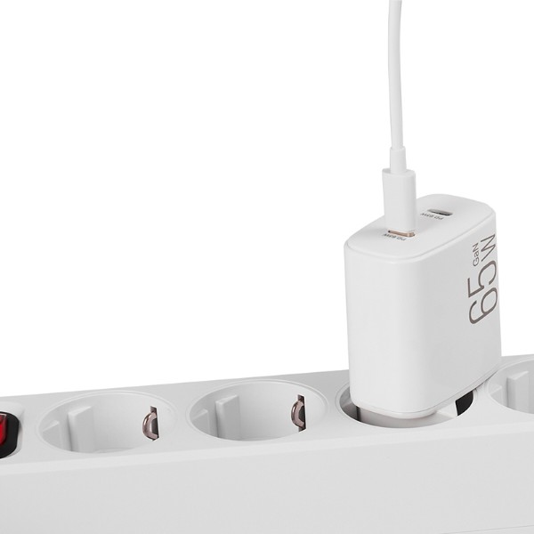 Фото - Сетевое зарядное устройство Brevia ePowerGaN PD65W 2xUSB-C (44065GDCW)