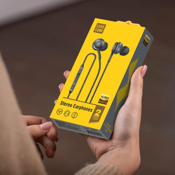 Фото - Навушники вкладиші дротові Luxe Cube HiRez Audio Grey (8886668687430)