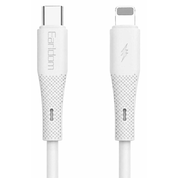 Фото - Кабель Earldom EC-185 (C-L) 30W Silicone Type-C to Lightning White (USB-000687)