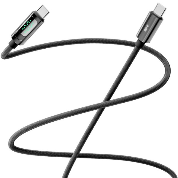 Фото - Кабель синхронизации данных YOKI DISPLAY Type-C to Type-C 100W 2m Black (YK-DI88)