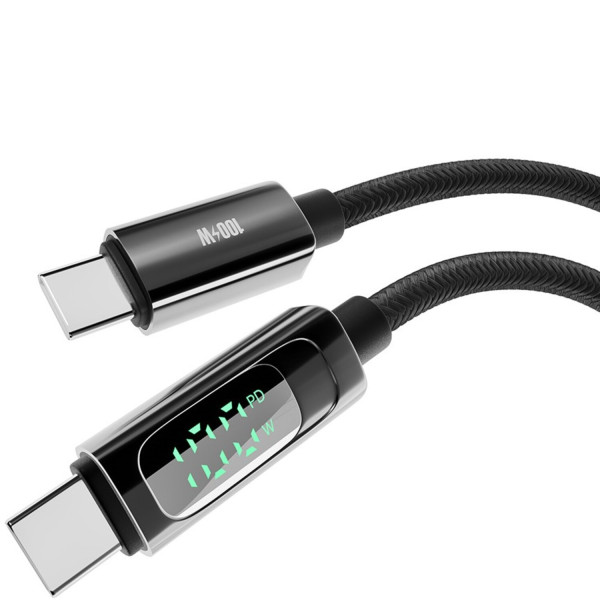 Фото - Кабель синхронизации данных YOKI DISPLAY Type-C to Type-C 100W 2m Black (YK-DI88)