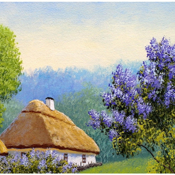 Фото - Алмазная живопись Santi  Весенняя деревня 40х40 см (954320)