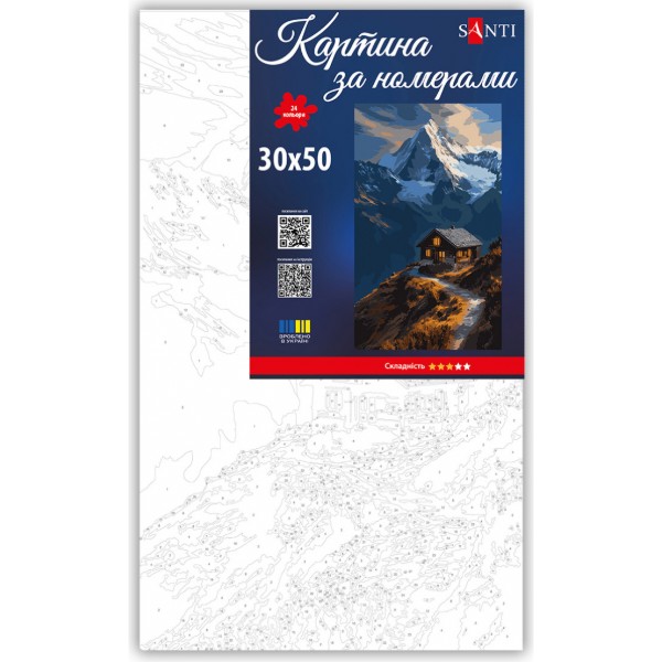 Фото - Картина по номерам Santi Домик в горах 30х50 см (955544)