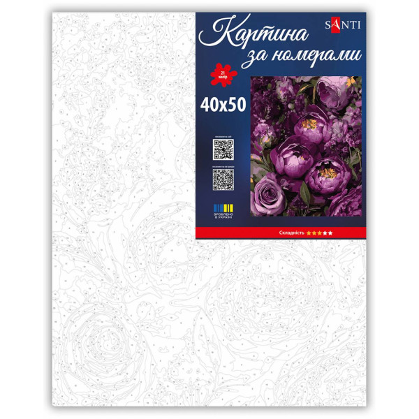 Фото - Картина за номерами Santi Чарівні півонії 40х50 см (955775)