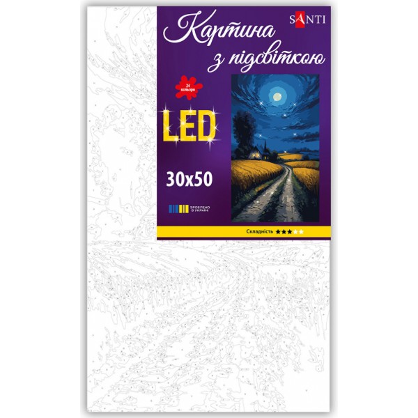 Фото - Картина за номерами Santi Українські степи 30х50 см LED підсвітка (956544)