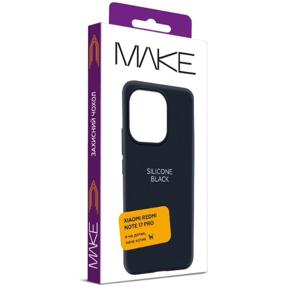Фото - Чехол для смартфона MAKE Silicone for Xiaomi Redmi Note 17 Pro, Black (MCL-XRN17PBK)
