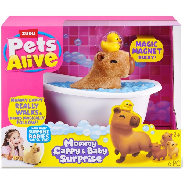 Фото - Інтерактивний набір Pets & Robo Alive серії Mama & Baby Surprise S1 – МАМА КАПІБАРУ З СЮРПРИЗОМ (9574)