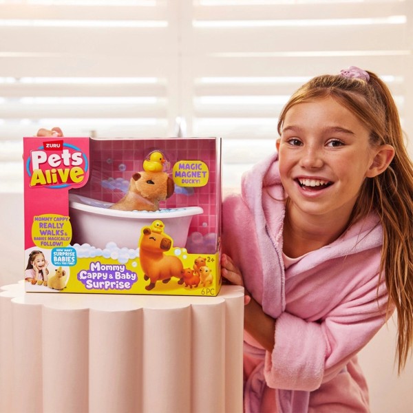 Фото - Інтерактивний набір Pets & Robo Alive серії Mama & Baby Surprise S1 – МАМА КАПІБАРУ З СЮРПРИЗОМ (9574)
