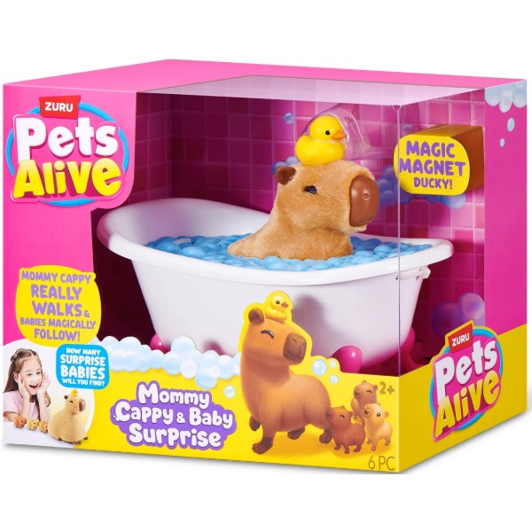 Фото - Інтерактивний набір Pets & Robo Alive серії Mama & Baby Surprise S1 – МАМА КАПІБАРУ З СЮРПРИЗОМ (9574)