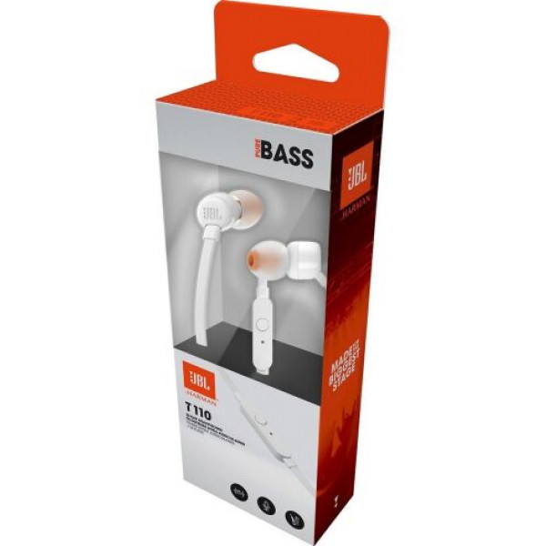 Фото - Навушники вкладиші JBL T110 White (JBLT110WHT)