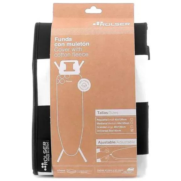 Фото - Чехол для гладильной доски Rolser Muleton Blanco/Negro 140x55 см (FUR004-2064)