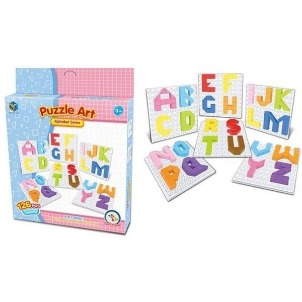 Фото - Пластикова мозаїка Same Toy Puzzle Art Alphabet Series 126 ел. (5990-3Ut)