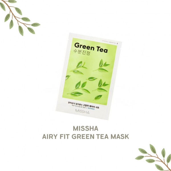 Фото - Маска для лица Missha Airy Fit Sheet Mask Green Tea 19 г (8809581454729)