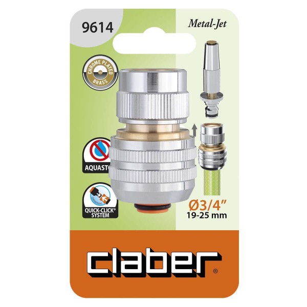 Фото - Соединитель для шланга Claber 3/4" для AquaStop (96140000)