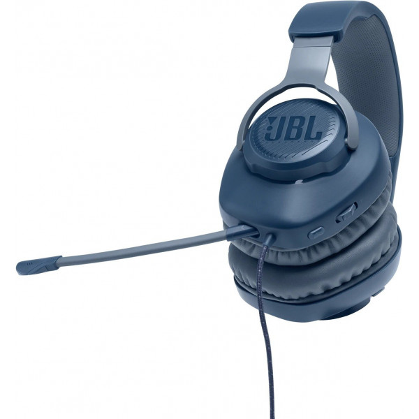 Фото - Гарнітура дротова ігрова JBL Quantum 100 Blue (JBLQUANTUM100BLU)