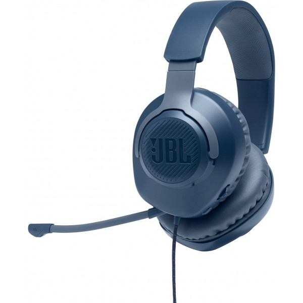 Фото - Гарнітура дротова ігрова JBL Quantum 100 Blue (JBLQUANTUM100BLU)