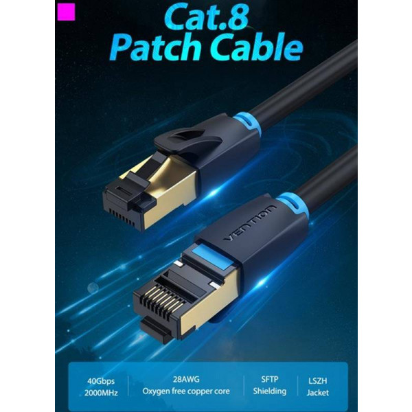 Фото - Кабель патч-корд Vention CAT 8 SFTP Ethernet, 20 m Black (IKABQ)