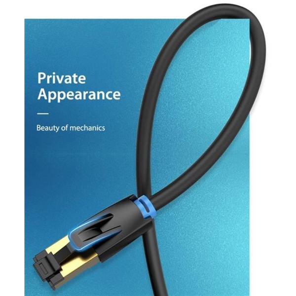 Фото - Кабель патч-корд Vention CAT 8 SFTP Ethernet, 3 m Black (IKABI)