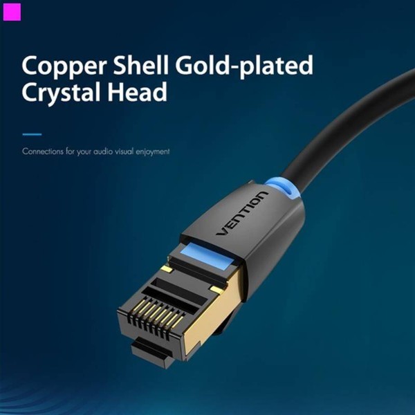 Фото - Кабель патч-корд Vention CAT 8 SFTP Ethernet, 2 m Black (IKABH)