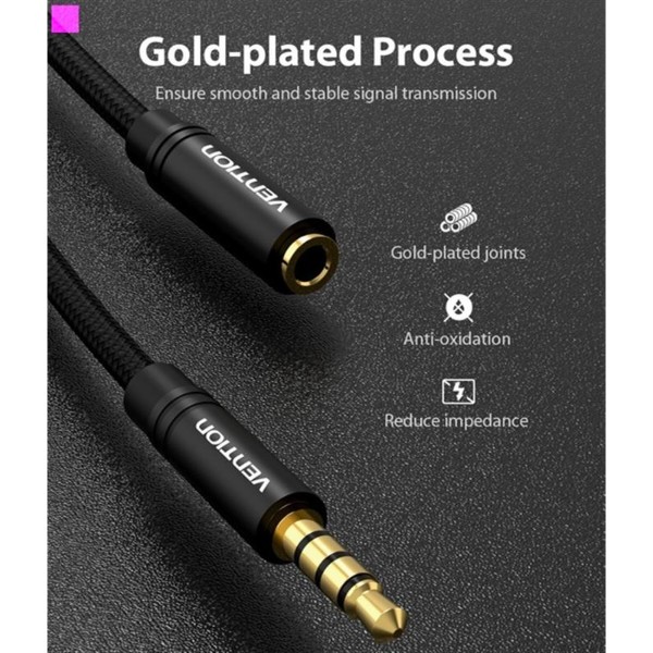Фото - Кабель 3.5 мм - 3.5 мм Vention Audio 1 m Black (BHBBF)