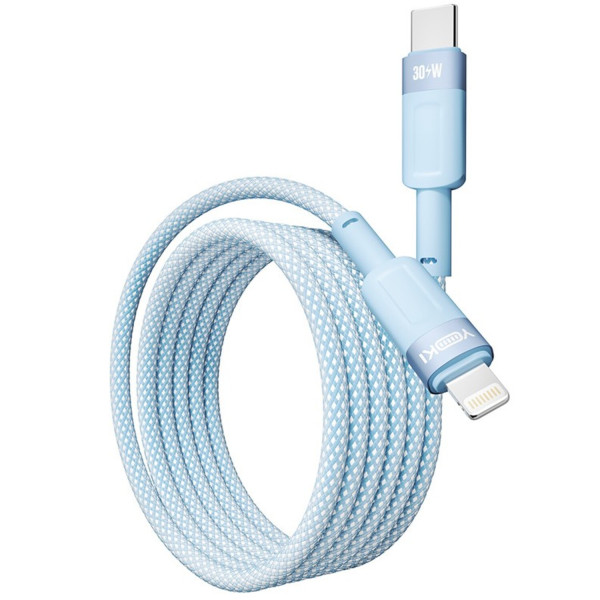 Фото - Кабель синхронизации данных YOKI STYLE Type-C to Lightning 30W 1.2m Blue (YK-ST41)