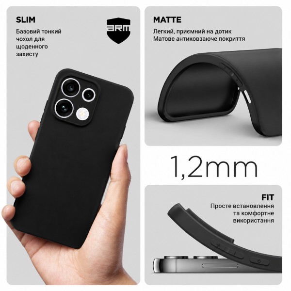 Фото - Чехол для смартфона Armorstandart Matte Slim Fit for OPPO Reno16 F 5G Camera cover Black (ARM92262)