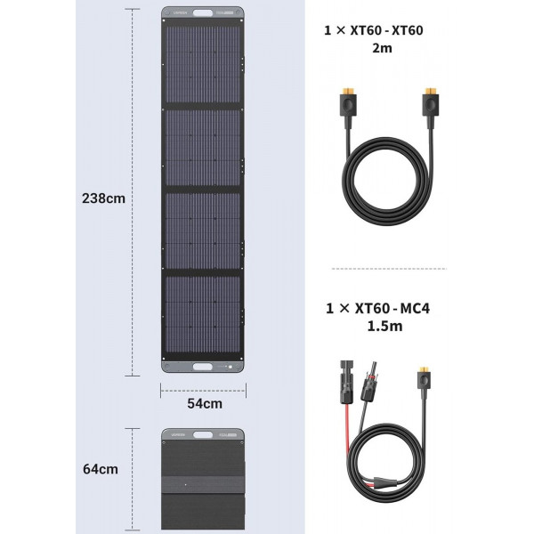 Фото - Портативна сонячна панель UGREEN Solar Panel SC200 200W IP67 MPPT XT60+MC4 (15114_WV)